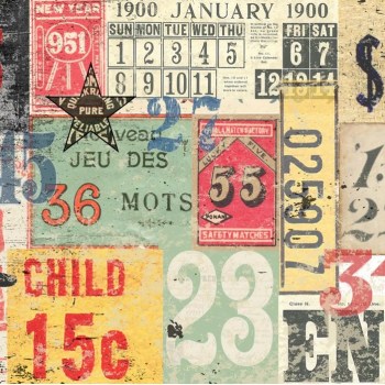 Numbered Collage Decoupage Paper