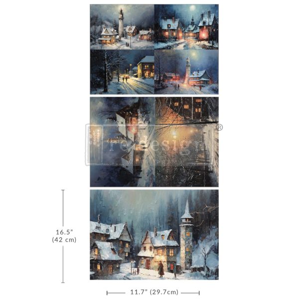 Snowy Twilight A3 Decoupage Fiber Pack