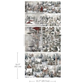 Silent Night Snow Village A3 Decoupage Fiber Pack