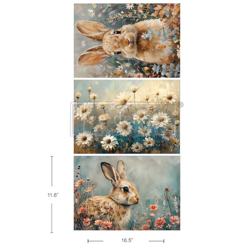 Garden Bunny Tales A3 Decoupage Fiber Pack