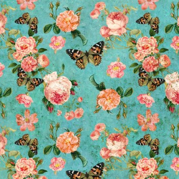 Patina Roses Decoupage Paper