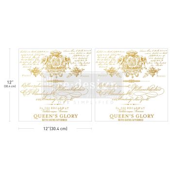 Queen's Glory Design Transfer - Maxi (12" x 12")