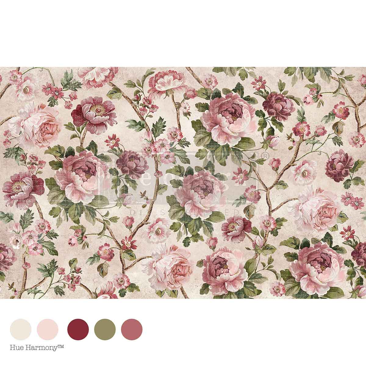 Timeless Blooms Decoupage Fiber Tissue Paper