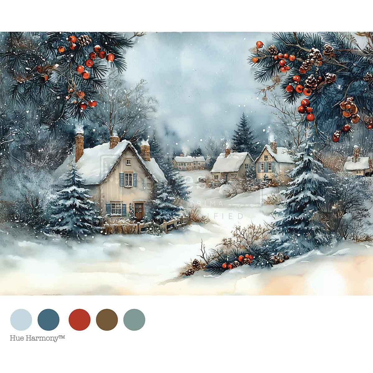 Winter Hearth A4 Decoupage Fiber Paper