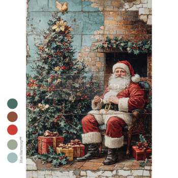 Cozy Claus Corner A4 Decoupage Fiber Paper