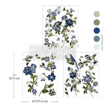 Blue Nest Blooms Design Transfer - Middy (8.5 x 11 in)