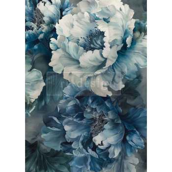 Sapphire Peony A3 Decoupage Fiber Paper