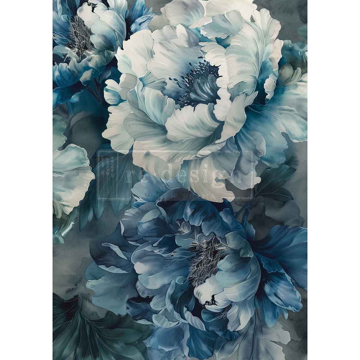 Sapphire Peony A3 Decoupage Fiber Paper