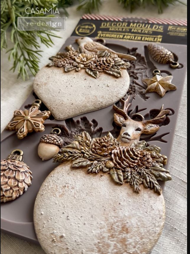 Evergreen Antler Emblem Decor Mould - Image 4