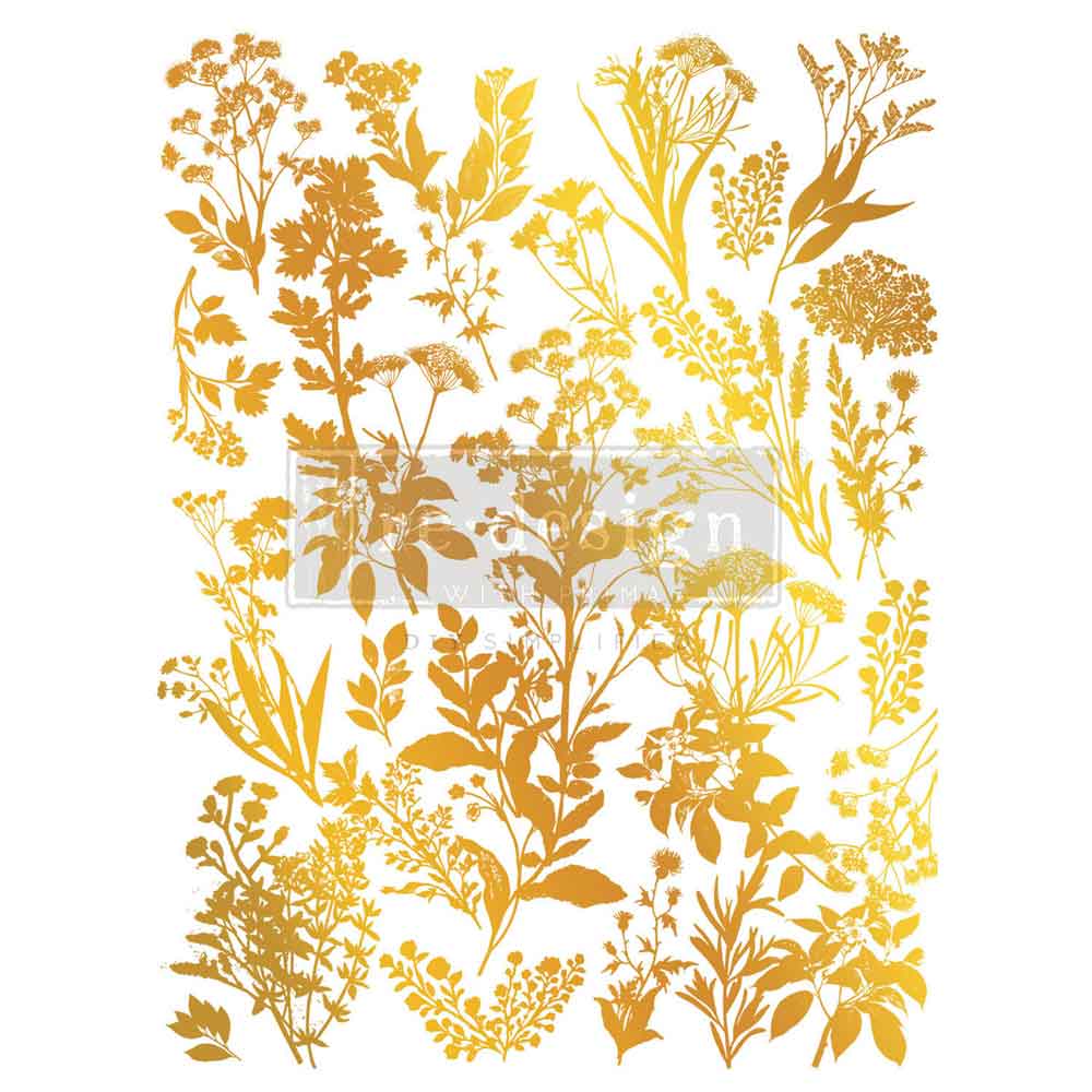 Luxe Foliage by Kacha Design Transfer (Gold Foil) - 18" x 24"