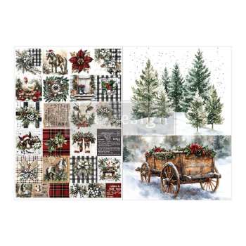 Farmhouse Frost A4 Decoupage Fiber Paper Pack