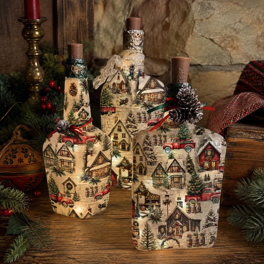 Snowy Village Charm A3 Decoupage Fiber Pack - Image 5