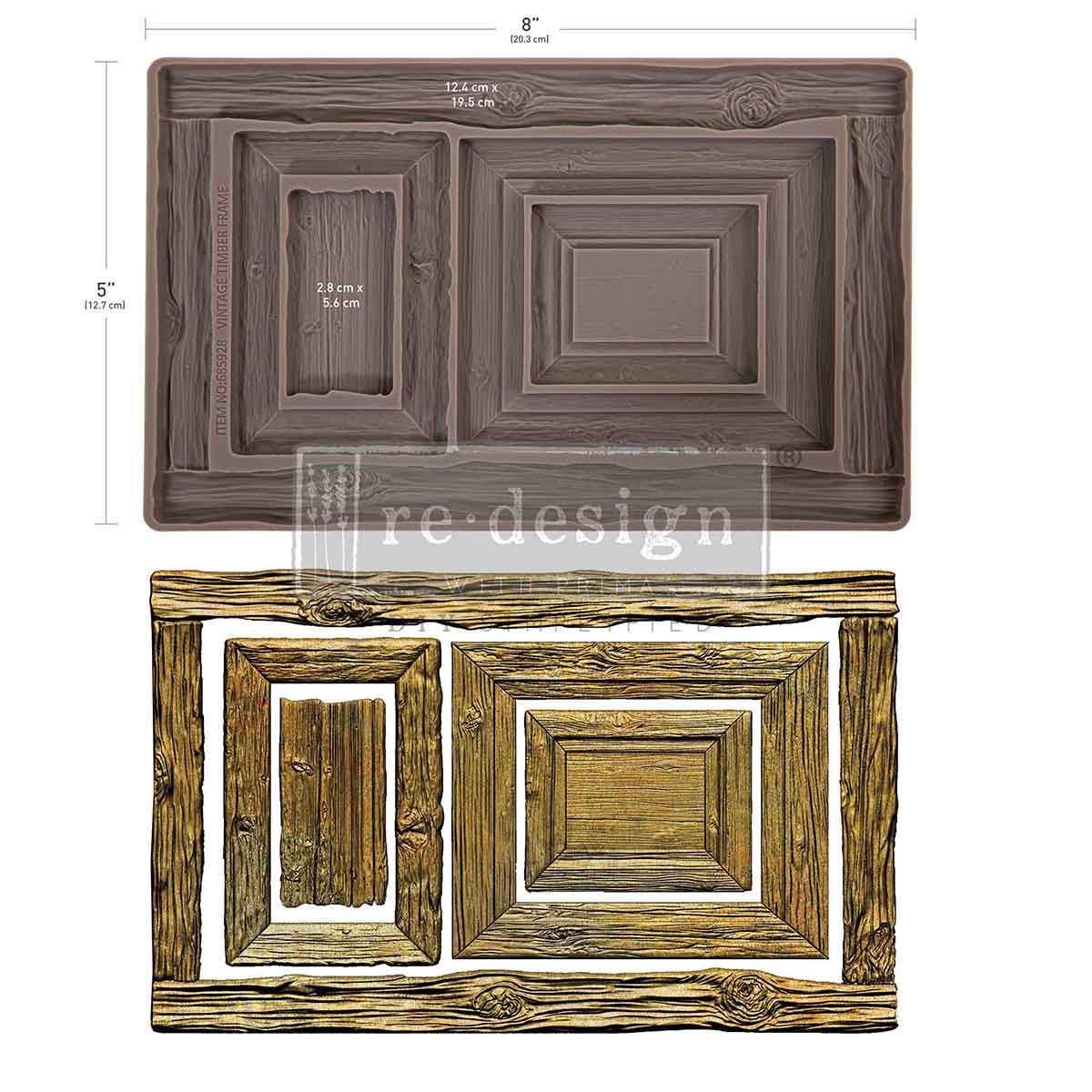 Vintage Timber Christmas Frame Decor Mould